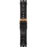 Schwarze Tissot T-Race Automatik Uhrenarmbänder aus Leder mit Lederarmband 