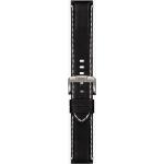 Schwarze Tissot Quarz Armbanduhren aus Edelstahl mit Chronograph-Zifferblatt mit Lederarmband 