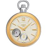 Silberne Tissot Herrentaschenuhren aus Gelbgold kratzfest mit Mineralglas-Uhrenglas 