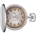 Silberne Schweizer Tissot Runde Quarz Savonnette mit arabischen Ziffern mit Mineralglas-Uhrenglas für Herren 