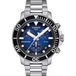 Blaue Tissot Seastar 1000 Quarz Armbanduhren mit Chronograph-Zifferblatt 