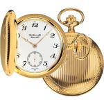 Goldene Schweizer Runde Handaufzug Savonnette mit arabischen Ziffern mit Mineralglas-Uhrenglas 