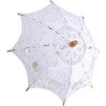Weiße Vintage Durchsichtige Regenschirme durchsichtig aus Spitze für Damen Größe S für die Braut 