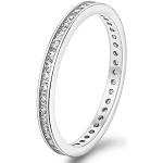 Reduzierte Silberne Memoire Ringe glänzend mit Zirkonia Größe 47 zur Hochzeit 