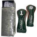Titleist Premium Leather Headcover Holiday Limeted Edition 2016 I 2 Stück I grün-silber, rot