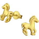 Reduzierte Nickelfreie Goldene Pferde Ohrringe mit Tiermotiv für Kinder für Zeremonien 