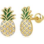 Silberne Ananas-Ohrringe mit Ananas-Motiv für Kinder 
