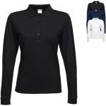Marineblaue Langärmelige Tee Jays Langarm-Poloshirts aus Baumwolle für Damen Größe M 