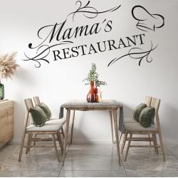 tjapalo® S-pkm86 Wandtattoo Küche Wandaufkleber kochen Esszimmer Spruch Mama's Restaurant (B58 x H28 cm)