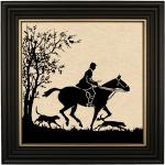 Schwarze Antike Pferde Bilder mit Rahmen 25x25 