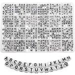 TOAOB 960 Stück 6x6mm Weiß Buchstabenperlen Schwarz Wort A bis Z mit Kreuz Würfel Acryl Spacer Perlen für Schmuckherstellung