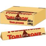 Toblerone Schokolade 20 x 100g, Feine Schweizer Milchschokolade mit Honig- und Mandelnougat