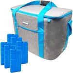 ToCi Kühltasche 36 Liter Isoliertasche Thermotasche Picknicktasche für Picknick Camping | Grau mit 6 x 200 ml Kühlakku