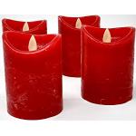 Rote 10 cm ToCi LED Kerzen mit beweglicher Flamme 4-teilig 