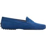 Tod's, Blaue Wildleder-Loafers mit Gommini-Nieten Blue, Damen, Größe: 35 1/2 EU
