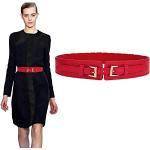 Rote Vintage Taillengürtel mit Schnalle aus Leder für Damen Länge 70 
