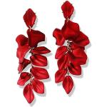 Rote Elegante Quasten-Ohrringe matt für Damen Weihnachten 