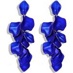Blaue Elegante Quasten-Ohrringe matt für Damen zum Muttertag 