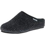 Tofee Damen Hausschuhe Pantoffeln Naturwollfilz (Glitzer) Silber/schwarz, Größe:41, Farbe:Silber