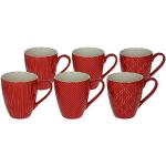Rote Tognana Kaffeetassen-Sets 350 ml aus Keramik mikrowellengeeignet 6-teilig 6 Personen 