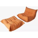 Orange Stoffsessel aus Textil Breite 100-150cm, Höhe 100-150cm, Tiefe 50-100cm 