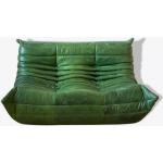 Grüne Vintage Zweisitzer-Sofas aus Leder Breite 100-150cm, Höhe 100-150cm, Tiefe 50-100cm 2 Personen 