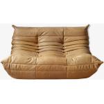 Beige Zweisitzer-Sofas aus Leder Breite 100-150cm, Höhe 100-150cm, Tiefe 50-100cm 2 Personen 