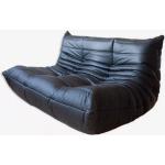 Schwarze Zweisitzer-Sofas aus Leder Breite 100-150cm, Höhe 100-150cm, Tiefe 50-100cm 2 Personen 