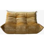 Goldgelbe Zweisitzer-Sofas aus Stoff Breite 100-150cm, Höhe 100-150cm, Tiefe 50-100cm 2 Personen 