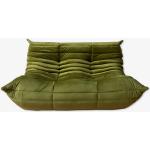 Olivgrüne Vintage Zweisitzer-Sofas aus Stoff Breite 100-150cm, Höhe 100-150cm, Tiefe 50-100cm 2 Personen 