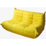 Zitronengelbe Zweisitzer-Sofas aus Leder Breite 100-150cm, Höhe 100-150cm, Tiefe 50-100cm 2 Personen 