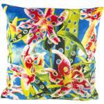 Blaue Blumenmuster Seletti Sofakissen & Dekokissen mit Tiermotiv aus Textil 50x50 