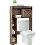 Braune Retro Toilettenregale aus Holz Breite 100-150cm, Höhe 100-150cm, Tiefe 0-50cm 