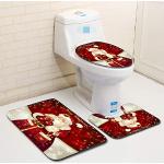 Toilettensitzbezug & Teppich & Tank Cover Tissue Box Cover Set Badezimmer Dekor (C)