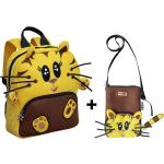 toito wear® Set aus Rucksack + kleiner Umhängetasche im Tigerkatzen-Design NEU