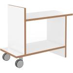 Beige Minimalistische Tojo Rechteckige Design Tische aus Holz mit Rollen Breite 0-50cm, Höhe 0-50cm, Tiefe 0-50cm 