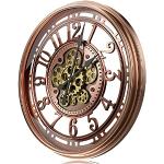 Uhr rund römische ziffern zahnrad metall schwarz - J-Line