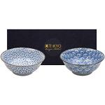 Blaue Moderne TOKYO design studio Runde Schüssel Sets & Schalen Sets aus Kristall mikrowellengeeignet 