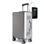Silberne Tokyoto Luggage Handgepäck-Trolleys & Kabinentrolleys aus Aluminium abschließbar 