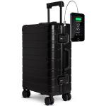 Schwarze Tokyoto Luggage Handgepäck-Trolleys & Kabinentrolleys aus Aluminium abschließbar 