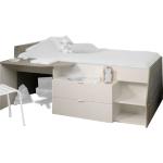 TOLLES halbhohes Funktions- Hochbett "Milky 1" von Parisot Jugendzimmer Möbel in Weiß und Grey Loft