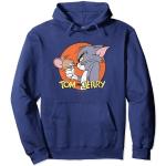 Blaue Tom und Jerry V-Ausschnitt Herrenhoodies & Herrenkapuzenpullover Größe S 