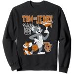 Schwarze Tom und Jerry Herrensweatshirts mit Basketball-Motiv Größe S 
