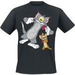 Schwarze Tom und Jerry Rundhals-Ausschnitt T-Shirts für Herren Größe XL 