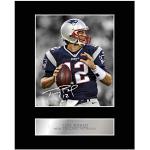 Tom Brady Autogramm-Foto, New England Patriots, Bildausdruck mit Passepartout als Geschenk