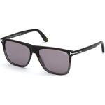 Braune Tom Ford Quadratische Kunststoffsonnenbrillen für Herren 
