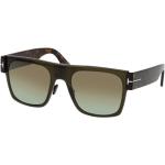 Braune Tom Ford Quadratische Kunststoffsonnenbrillen für Herren 