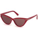 Tom Ford FT0740 75Y Kunststoff Schmetterling / Cat-Eye Rot/Rot Sonnenbrille, Sunglasses Rot/Rot Mittel