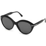 Schwarze Tom Ford Runde Runde Sonnenbrillen für Damen 