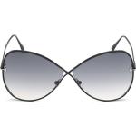 Schwarze Tom Ford Runde Runde Sonnenbrillen aus Metall für Damen 